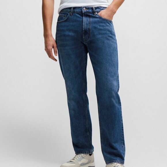 Hugo Boss Other - Hugo Boss Regular Fit Straight Leg Stretch Denim Jeans Medium Blue Wash - US  29